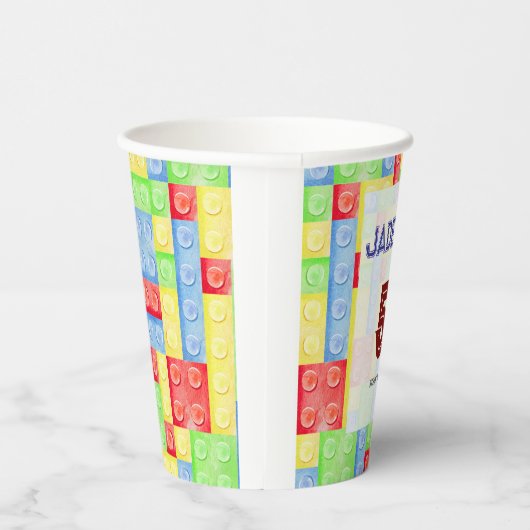 Custom Lego Themed Birthday Party Paper Cups  Papieren Bekers (Rechts)