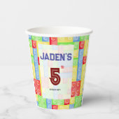 Custom Lego Themed Birthday Party Paper Cups  Papieren Bekers (Voorkant)