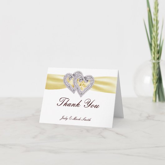 Custom Lemon Hearts Thank You Card Bedankkaart (Voorkant)