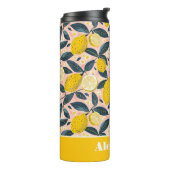 Custom Lemon Pattern Water Bottle with Name Thermosbeker (Gedraaid links)