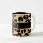 Custom Leopard Classic Modern Print Classic Two- Tweekleurige Koffiemok (Voorkant rechts)