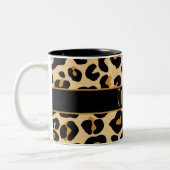Custom Leopard Classic Modern Print Classic Two- Tweekleurige Koffiemok (Links)