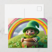 Custom Leprechaun Gnome St. Patrick's Day Shamrock Briefkaart (Voorkant / Achterkant)