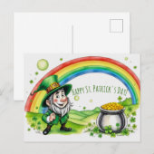 Custom Leprechaun Gnome St. Patrick's Day Shamrock Briefkaart (Voorkant / Achterkant)