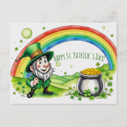 Custom Leprechaun Gnome St. Patrick's Day Shamrock Briefkaart
