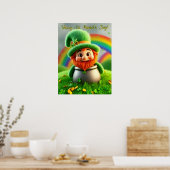 Custom Leprechaun Gnome St. Patrick's Day Shamrock Poster (Keuken)