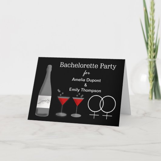 Custom Lesbian Bachelorette Party Uitnodiging (Voorkant)