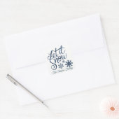 Custom LET IT SNOW Kerstvakantie Blauw Wit Vierkante Sticker (Envelop)