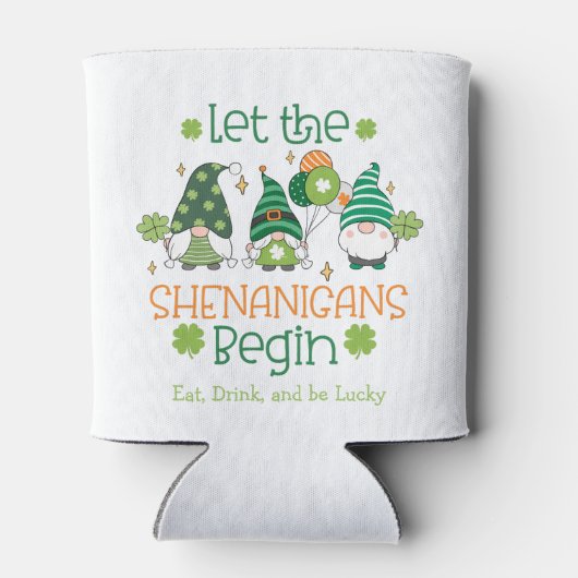 Custom Let the Shenanigans Begin Cute Gnome  Blikjeskoeler (Achterkant)