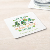 Custom Let the Shenanigans Begin Gnome Party Kartonnen Onderzetters (Schuin)