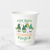 Custom Let the Shenanigans Begin Gnome Party Papieren Bekers (Voorkant)