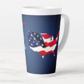 Custom LET'S GO BRANDON Trump 2024 Amerikaanse vla Latte Mok (Rechterhoek)
