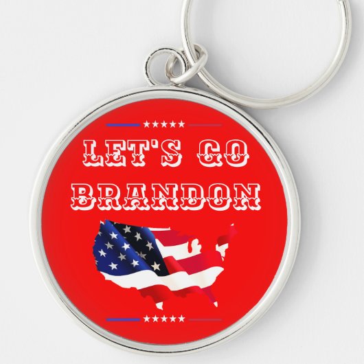 Custom LET'S GO BRANDON Trump 2024 Amerikaanse vla Sleutelhanger (Voorkant)