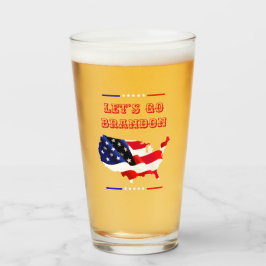 Custom LET'S GO BRANDON Trump 2024 US Flag MAGA Glas