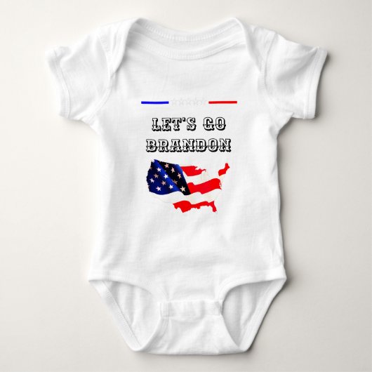 Custom LET'S GO BRANDON Trump 2024 USA Flag Baby Romper (Voorkant)
