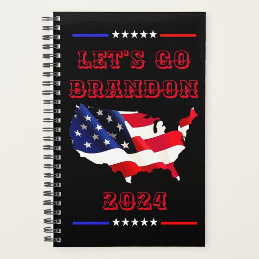 Custom LET'S GO BRANDON Trump 2024 Weekly Maandeli Planner (Voorkant)