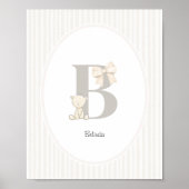 Custom Letter B Nursery Wall Art - Baby Name Print (Voorkant)
