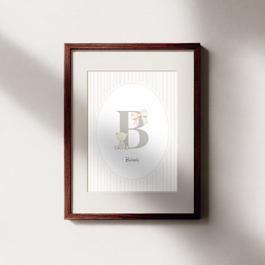 Custom Letter B Nursery Wall Art - Baby Name Print