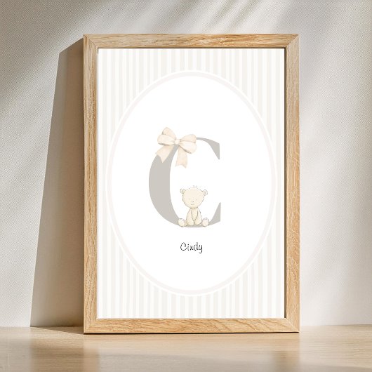 Custom Letter C Nursery Wall Art - Baby Name Print
