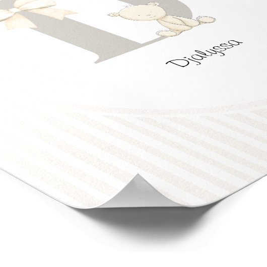 Custom Letter D Nursery Wall Art - Baby Name Print (Hoek)