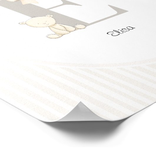 Custom Letter E Nursery Wall Art - Baby Name Print (Hoek)