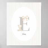 Custom Letter E Nursery Wall Art - Baby Name Print (Voorkant)