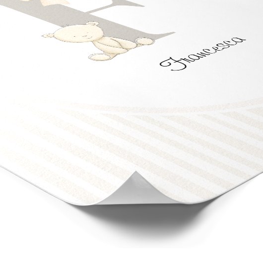 Custom Letter F Nursery Wall Art - Baby Name Print (Hoek)