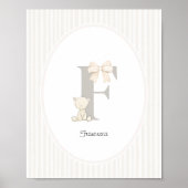 Custom Letter F Nursery Wall Art - Baby Name Print (Voorkant)