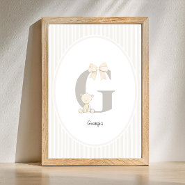 Custom Letter G Nursery Wall Art - Baby Name Print