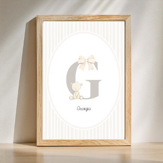 Custom Letter G Nursery Wall Art - Baby Name Print