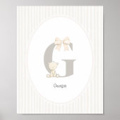 Custom Letter G Nursery Wall Art - Baby Name Print (Voorkant)