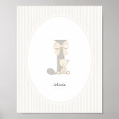 Custom Letter J Nursery Wall Art - Baby Name Print (Voorkant)