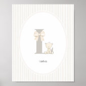 Custom Letter L Nursery Wall Art - Baby Name Print (Voorkant)