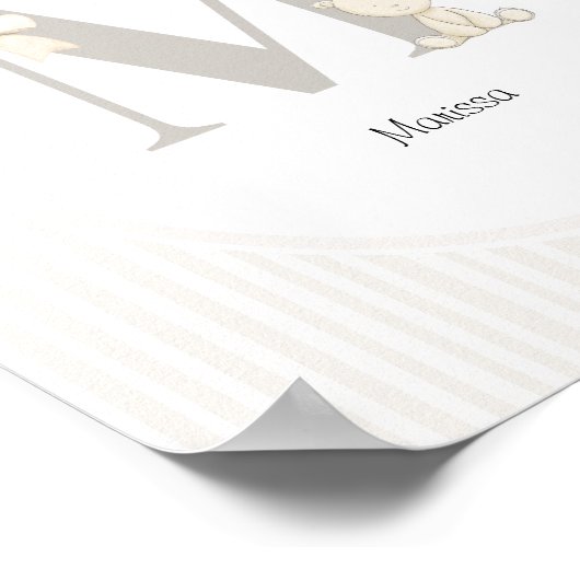 Custom Letter M Nursery Wall Art – Baby Name Print (Hoek)