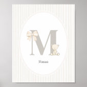 Custom Letter M Nursery Wall Art – Baby Name Print (Voorkant)