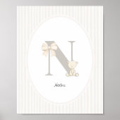 Custom Letter N Nursery Wall Art - Baby Name Print (Voorkant)