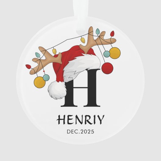 Custom Letter Name Christmas gift Ornament (achterkant)