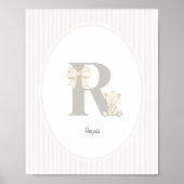 Custom Letter Q Nursery Wall Art - Baby Name Print (Voorkant)