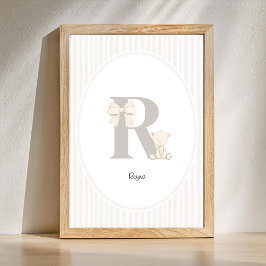 Custom Letter Q Nursery Wall Art - Baby Name Print