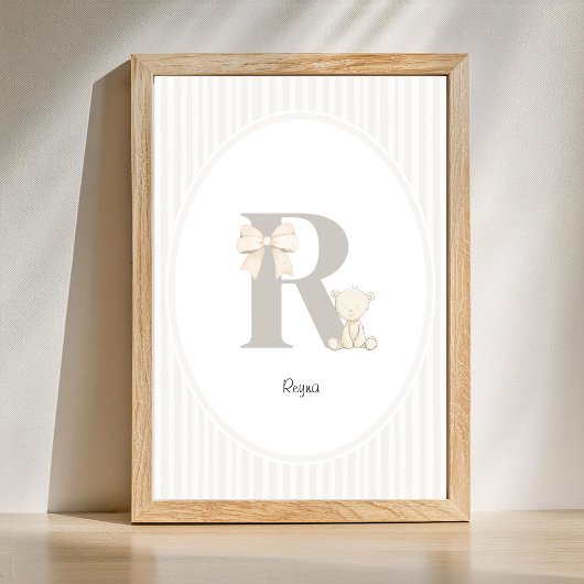 Custom Letter Q Nursery Wall Art - Baby Name Print