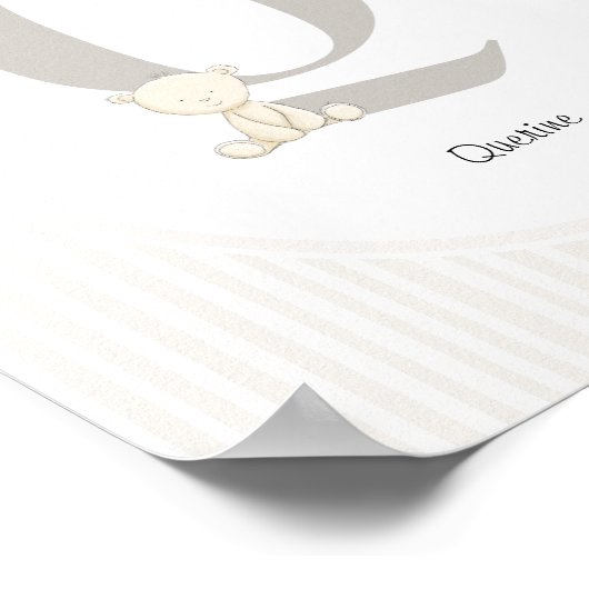 Custom Letter Q Nursery Wall Art - Baby Name Print (Hoek)