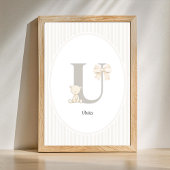 Custom Letter U Nursery Wall Art - Baby Name Print