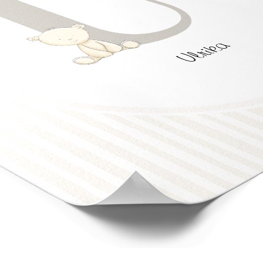 Custom Letter U Nursery Wall Art - Baby Name Print (Hoek)