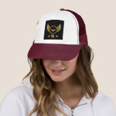 Custom Letter W Logo Monogram Gold Eagle Wings-Pet Trucker Pet (In situ)
