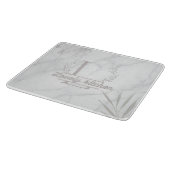 Custom Letter White and Gray Marble Cutting Board Snijplank (Hoek)