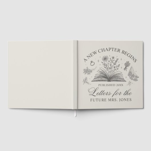 Custom Letters to the Bride Book Book Theme Bridal Gastenboek (Volledig)