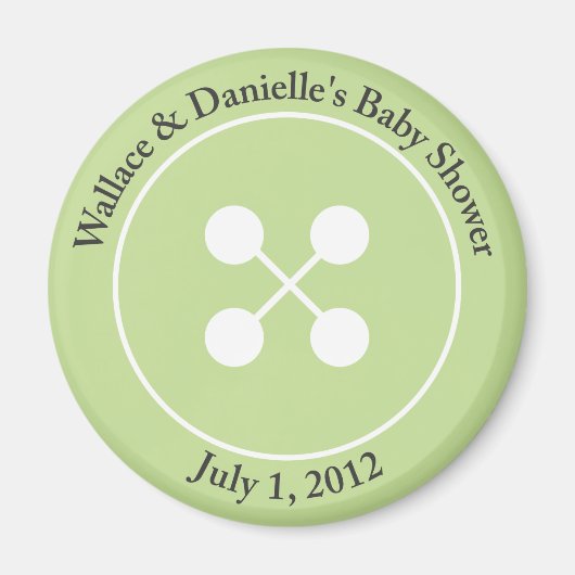 Custom Leuk als een Button Baby shower Magnet Favo (Voorkant)