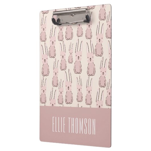 Custom Leuk Dier Roze Bunny Patroon Klembord (Links)