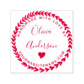 Custom Leuk Hart Ronde Handgemaakt Met Liefde Door Zelfinktende Stempel (Design)