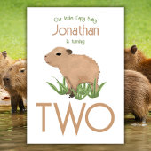 Custom Leuke 2e Verjaardag Capybara Baby Boy Kaart